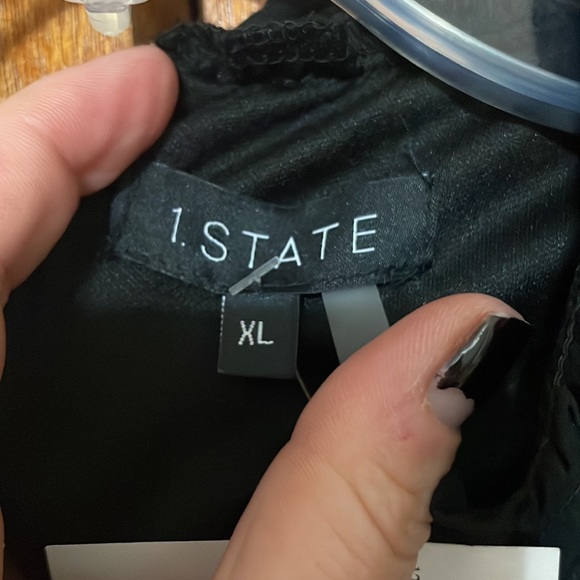 Nwt, black 1st state ruffle flouncy mini dress - Picture 2 of 4